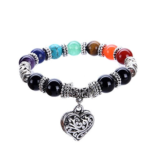 7 Chakra Reiki Healing Heart Bracelet Set