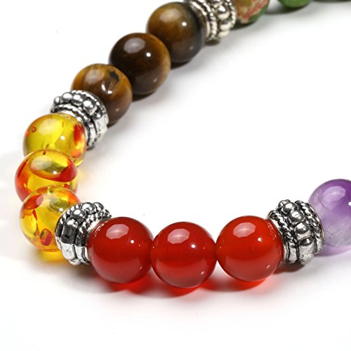 7 Chakra Reiki Healing Heart Bracelet Set