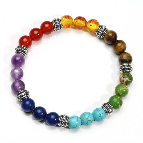 7 Chakra Reiki Healing Heart Bracelet Set