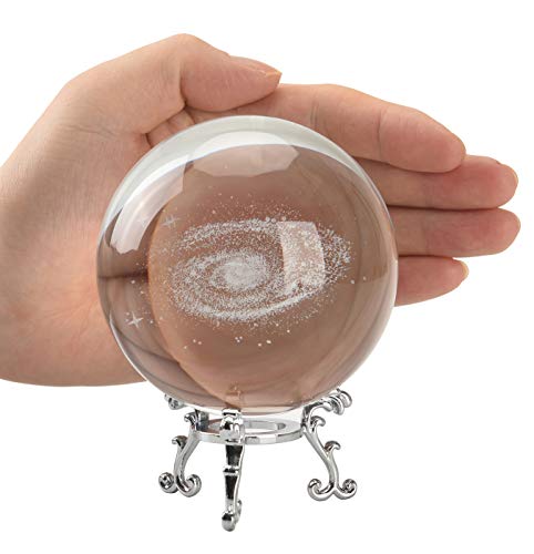 3D Laser Engraved Galaxy Universe Spirit Crystal Ball