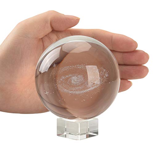 3D Laser Engraved Galaxy Universe Spirit Crystal Ball