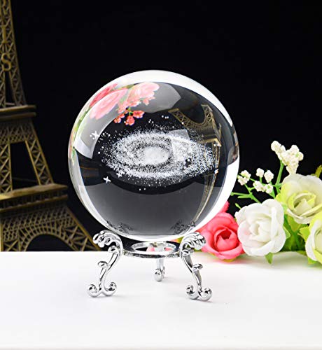 3D Laser Engraved Galaxy Universe Spirit Crystal Ball