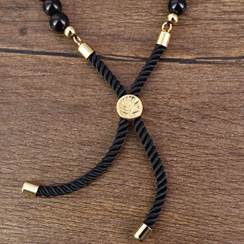 Mala Beads Black Obsidian Stone 7 Chakra Bolo Bracelet