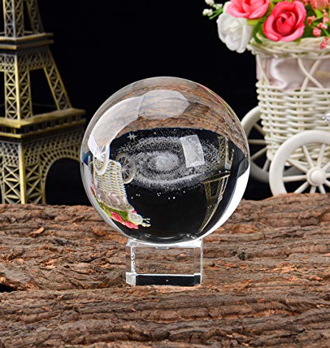 3D Laser Engraved Galaxy Universe Spirit Crystal Ball