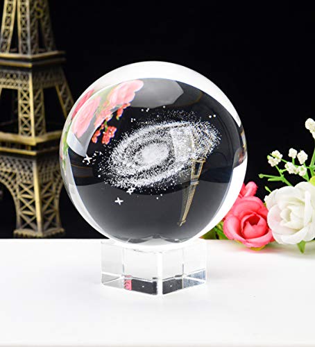 3D Laser Engraved Galaxy Universe Spirit Crystal Ball