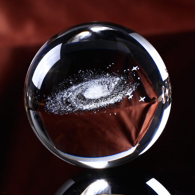 3D Laser Engraved Galaxy Universe Spirit Crystal Ball