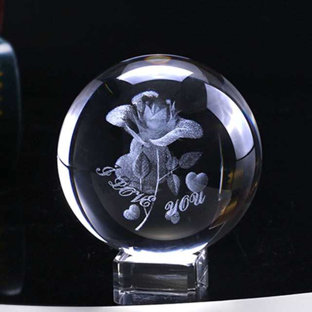 3D Rose Crystal Ball