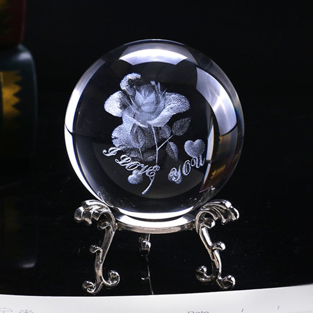 3D Rose Crystal Ball